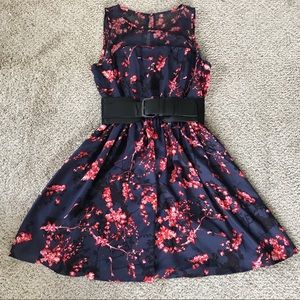 Guess Floral Cherry Blossom Dress w/ Belt